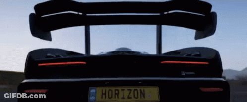 Black Sports Car With Horizon License Plate GIF