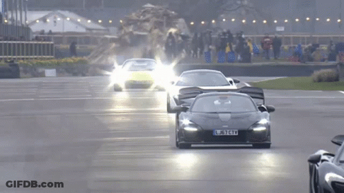 Black Sports Car With License Plate LJ67CTV GIF