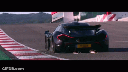 Black Sports Car With PY 007 Plate GIF