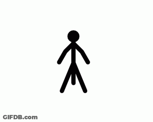 Black Stick Figure Walking GIF