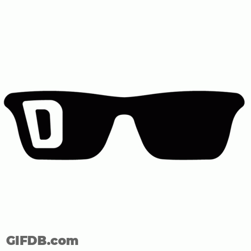 Black Sunglasses With White Letter D GIF