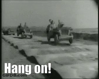 Black SUV Driving Over Yellow Line GIF