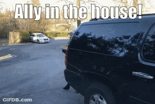 Black SUV With Ally In The House GIF