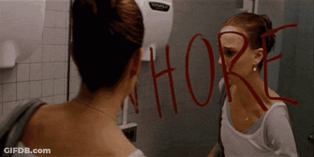 Black Swan Natalie Portman Cleaning Mirror GIF