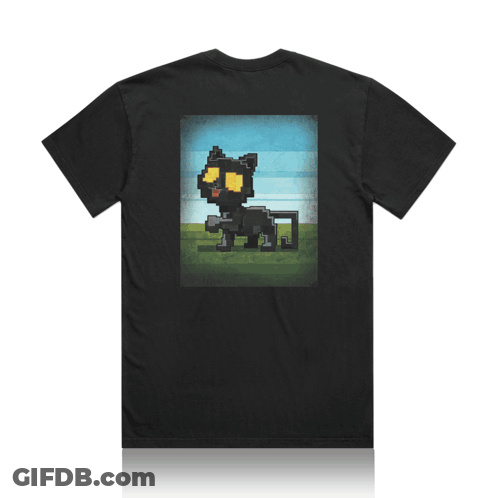 Black T-Shirt Pixelated Duck With Heart In Mouth GIF