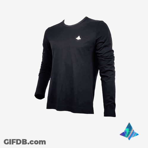 Black T-Shirt White Triangle On Back GIF