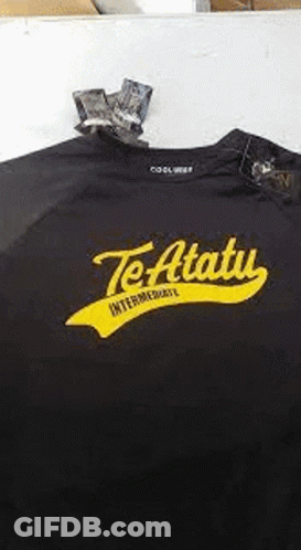 Black T-Shirt With Yellow Logo GIF