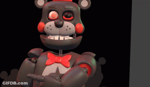 Black Teddy Bear With Red Eyes And White Star GIF