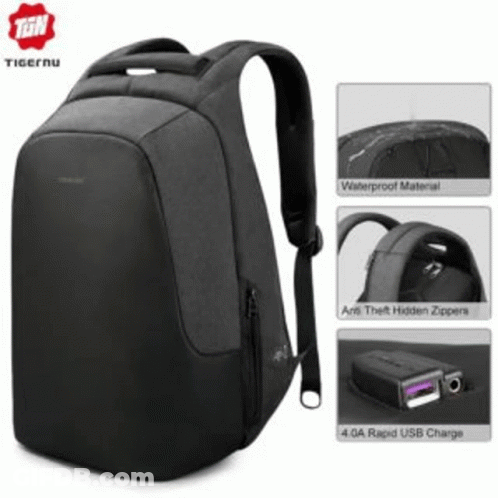 Black Tigernu Backpack Waterproof GIF