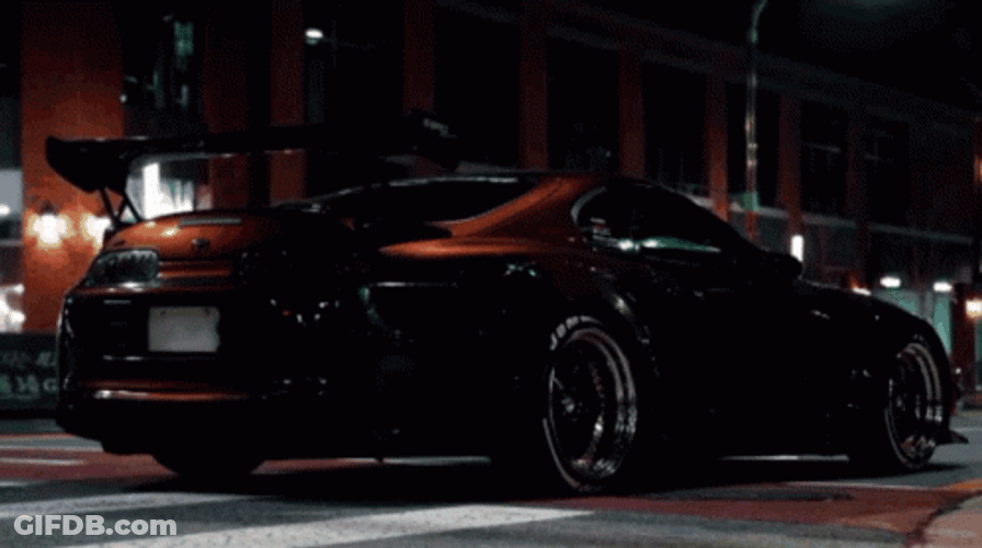 Black Toyota Supra Montage Edit GIF