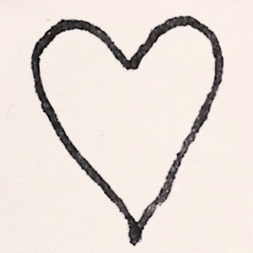 Black Transparent Heart Sketch Cartoon GIF