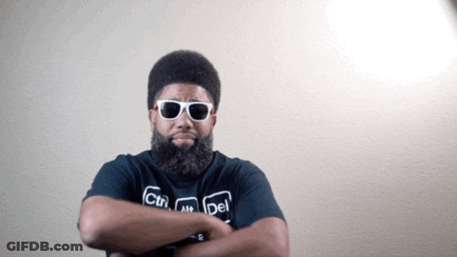 Black Wear Sunglasses Straight Face GIF