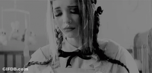 Black White Crying Girl With Braids Nose Ring GIF
