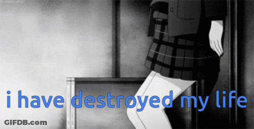 Black White Girl I Have Destroyed My Life GIF