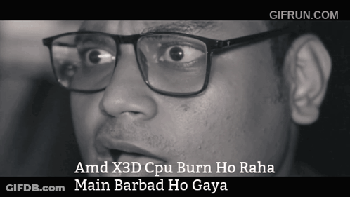 Black White Glasses Man Amd X3d Cpu Burn Ho Raha GIF