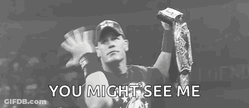 Black White John Cena Holding World Heavyweight Belt GIF