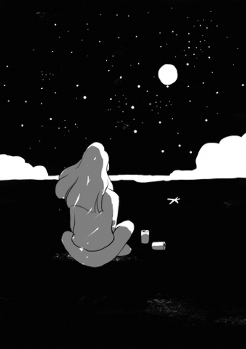 Black White Lonely Night GIF