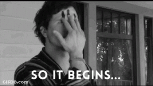 Black White Man Covering Face So It Begins GIF