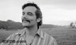 Black White Man With Mustache In Striped Shirt GIF