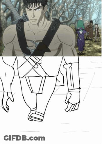 Black White Man With Sword Woman Purple Dress GIF