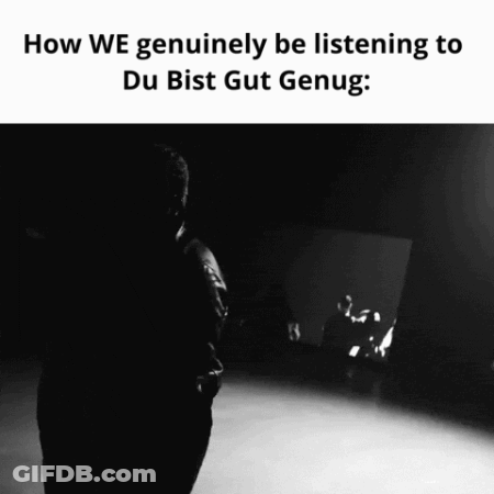 Black White Photo Saying Du Bist Gut Genug GIF