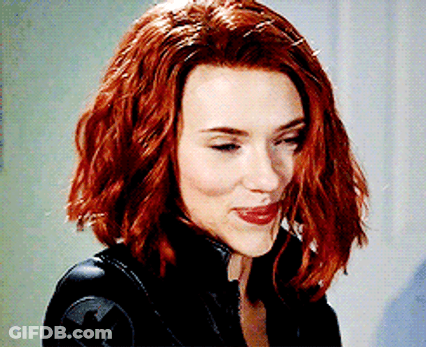 Black Widow Flirty Face GIF