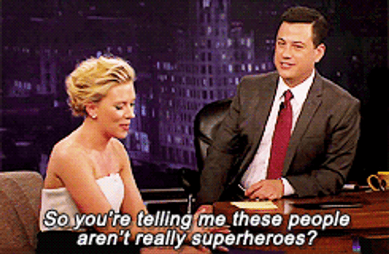 Black Widow Scarlett Johansson Jimmy Kimmel GIF