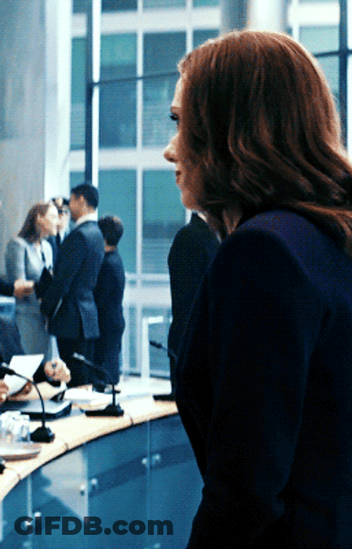 Black Widow Short Hair Flip GIF