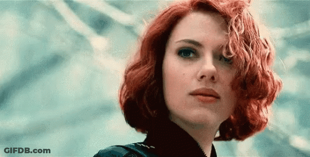 Black Widow Shy Smile GIF