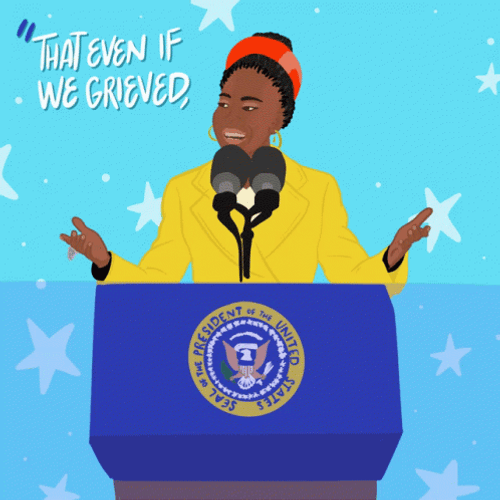Black Woman As Madam President On Podium GIF