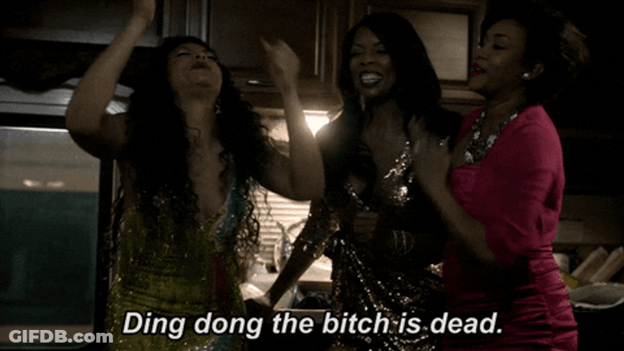 Black Woman Ding Dong The Witch Is Dead GIF