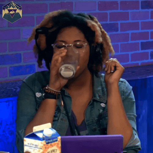 Black Woman Drinking And Her Surprised Reaction Meme GIF