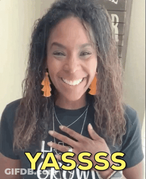 Black Woman Giggle Yessss While Smiling Big GIF