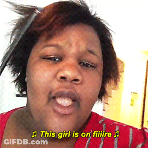 Black Woman Hair Flame On GIF