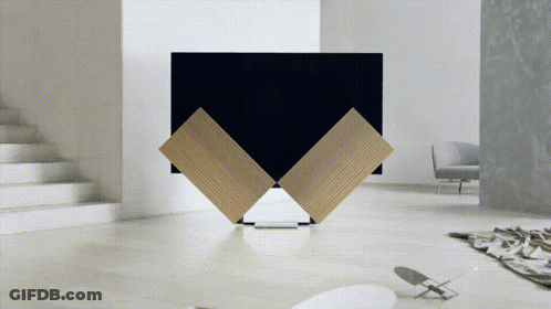 Black Wooden Sculpture In Room GIF