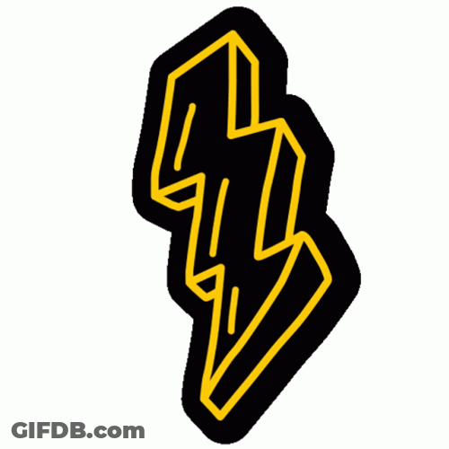 Black Yellow Lightning Cute Graphic GIF