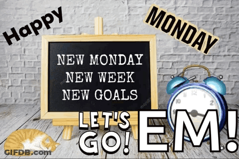 Blackboard Saying New Monday New Week New Goals GIF