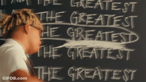 Blackboard Saying The Greatest In White Chalk GIF