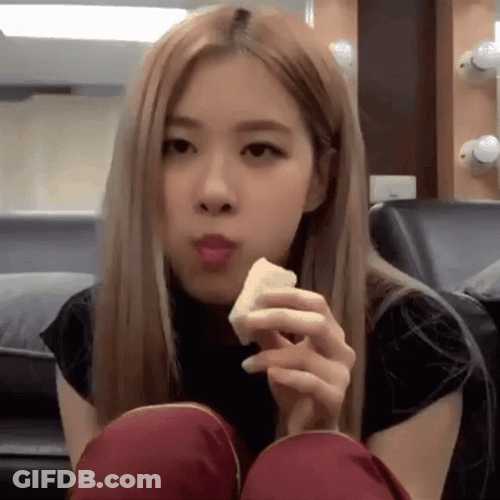 Blackpink Rose Eating GIF