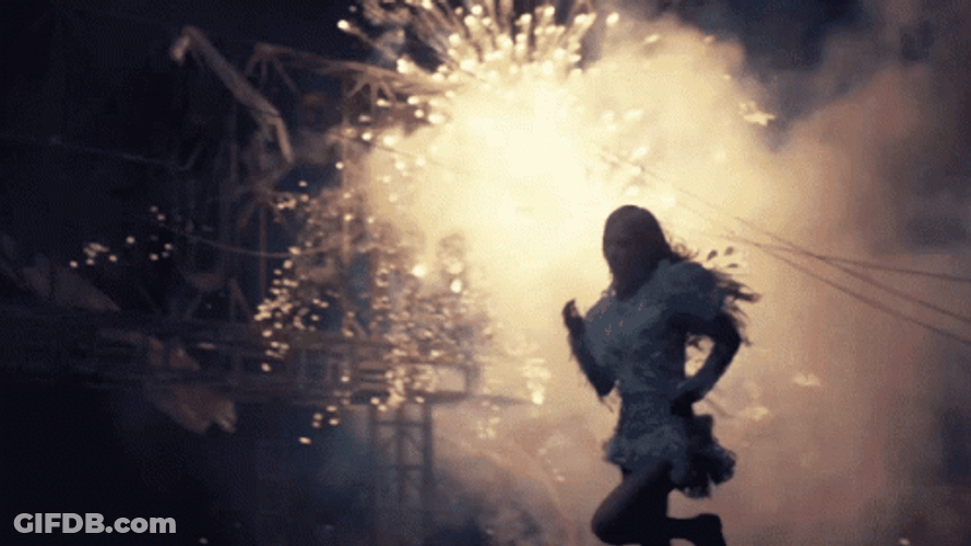 Blackpink Rose Run With Firecracker GIF