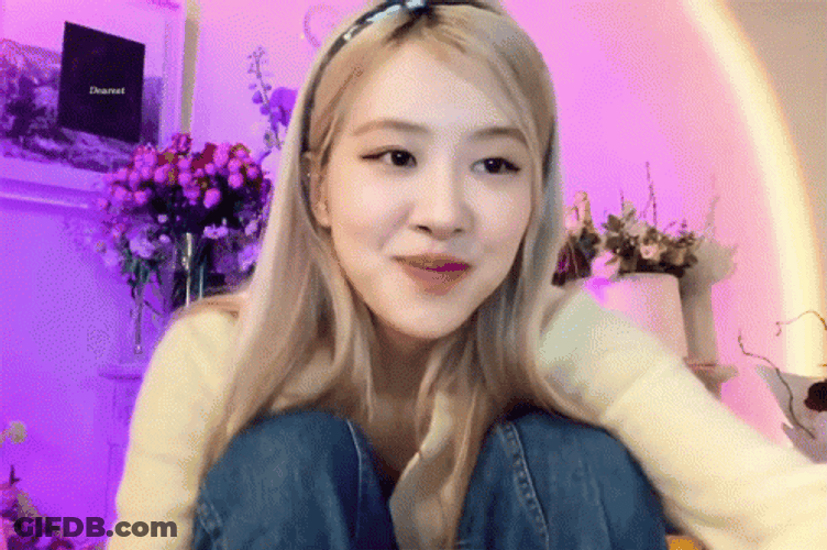 Blackpink Rose Smile Shyly GIF