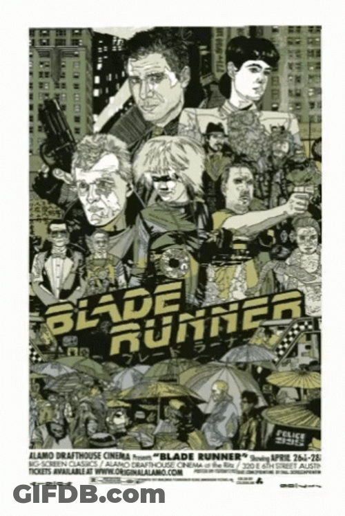 Blade Runner Art Poster Shaking GIF