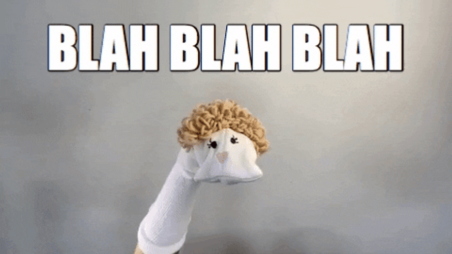 Blah Blah Blah Annoying Sock Puppet GIF