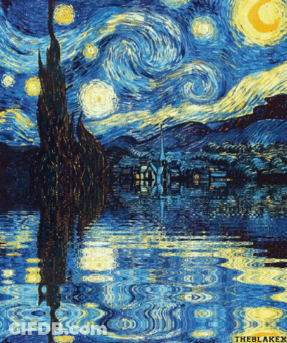 Blakex Starry Night Sky Over Water GIF
