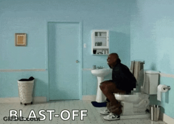 Blasted Off From A Toilet Seat GIF