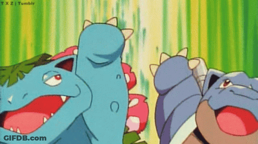 Blastoise Bulbasaur Dual Power Pokemon GIF