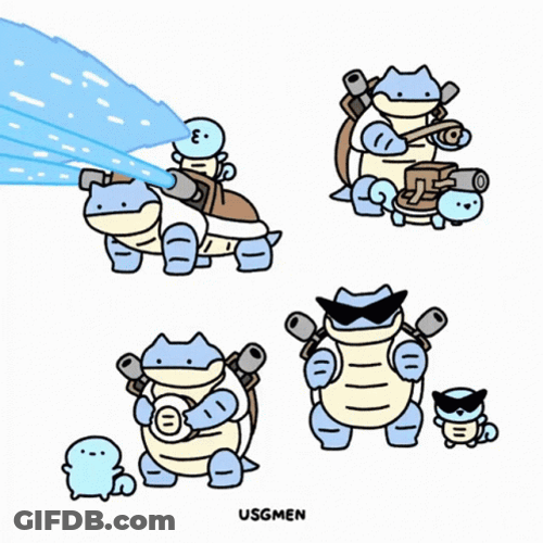 Blastoise Pokemon Various Forms GIF