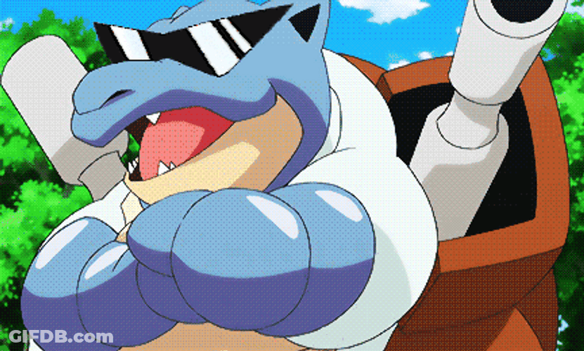 Blastoise Pokemon Wearing Dark Shades GIF