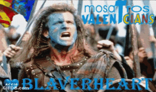 Blaverheart Man With Blue Face Paint Holding Sword GIF