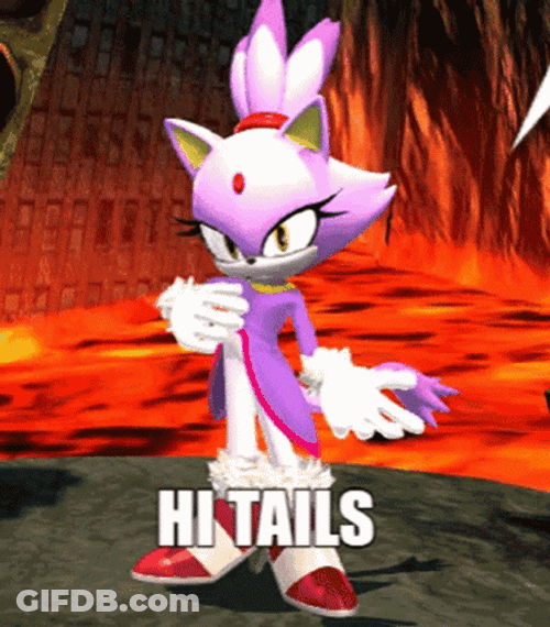 Blaze The Cat Saying Hi GIF